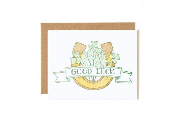 Good Luck Letterpress Greeting Card
