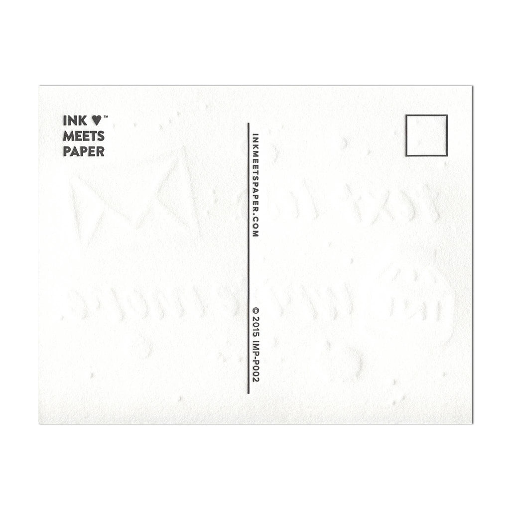 Ink Splatter Letterpress Postcard - Text Less Write More