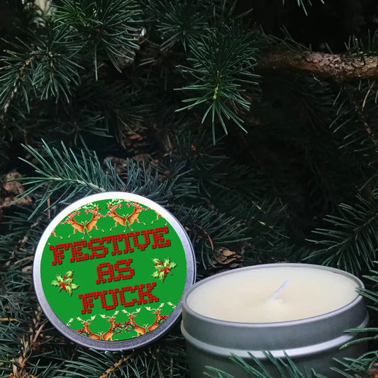 Festive as Fuck Scented Candle Tin
