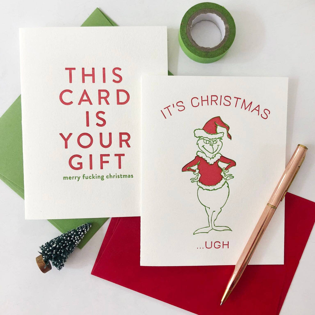 Grinch Christmas - Pop Culture Letterpress Holiday Card