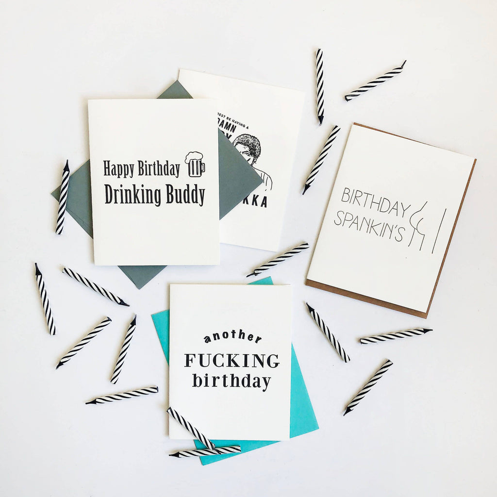 Birthday Spankings - Letterpress Birthday Greeting Card