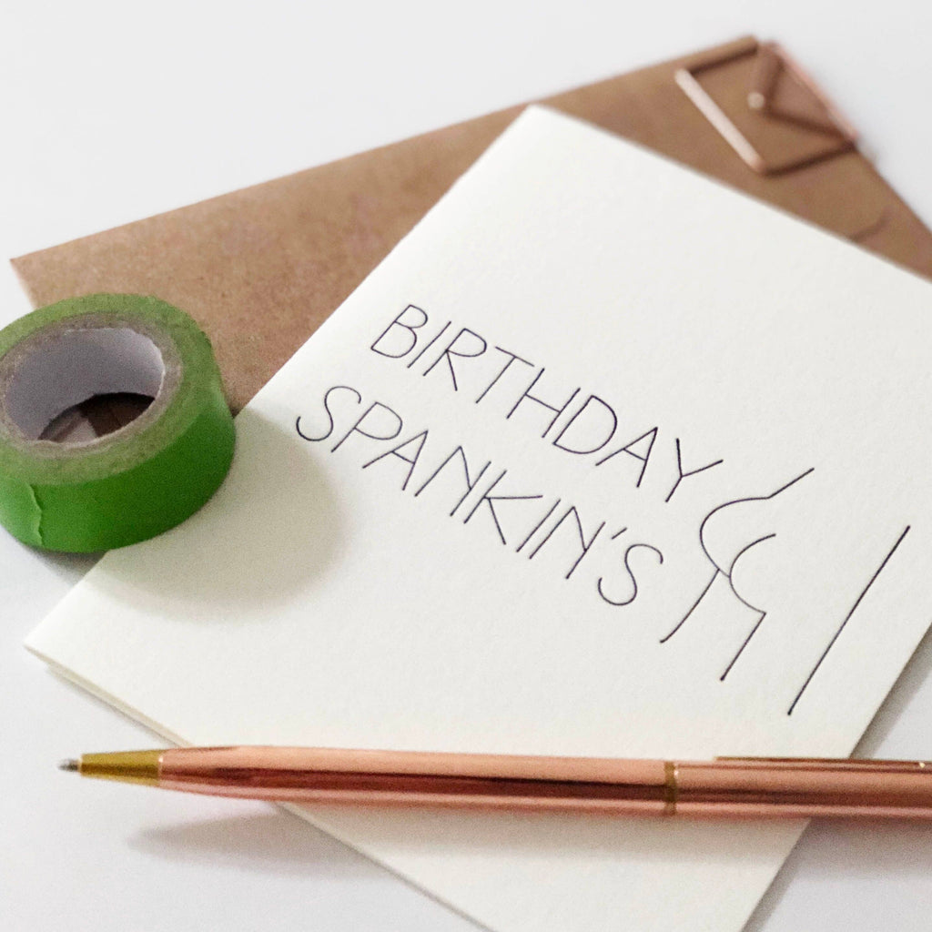 Birthday Spankings - Letterpress Birthday Greeting Card