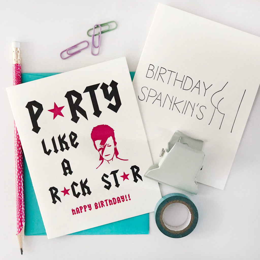 Birthday Spankings - Letterpress Birthday Greeting Card