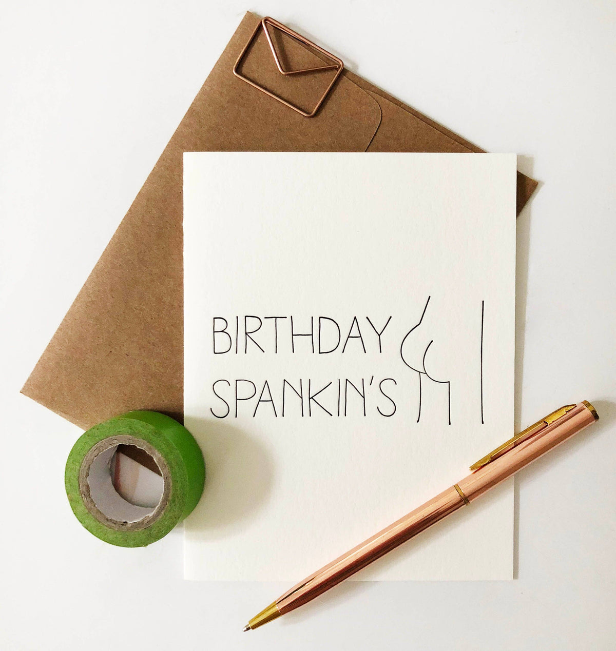 Birthday Spankings - Letterpress Birthday Greeting Card