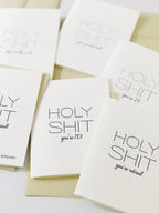 Holy Shit Old - Letterpress Birthday Greeting Card