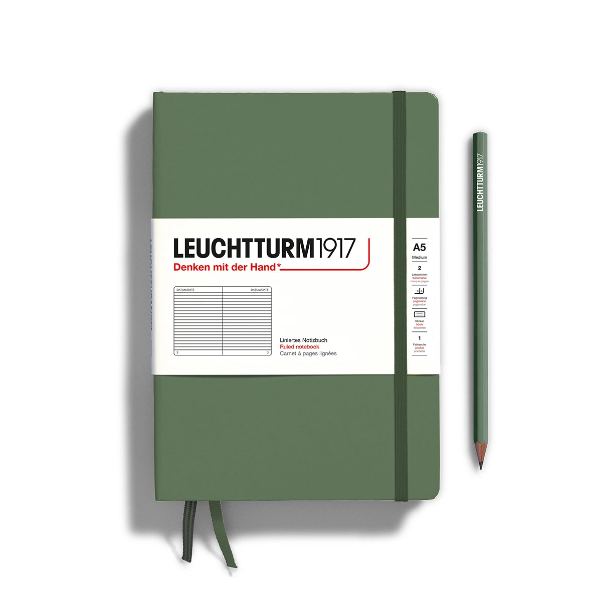 Leuchtturm1917 Medium Notebook - Olive Squared