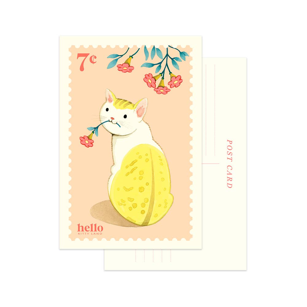 Yellow Kitty Postcard