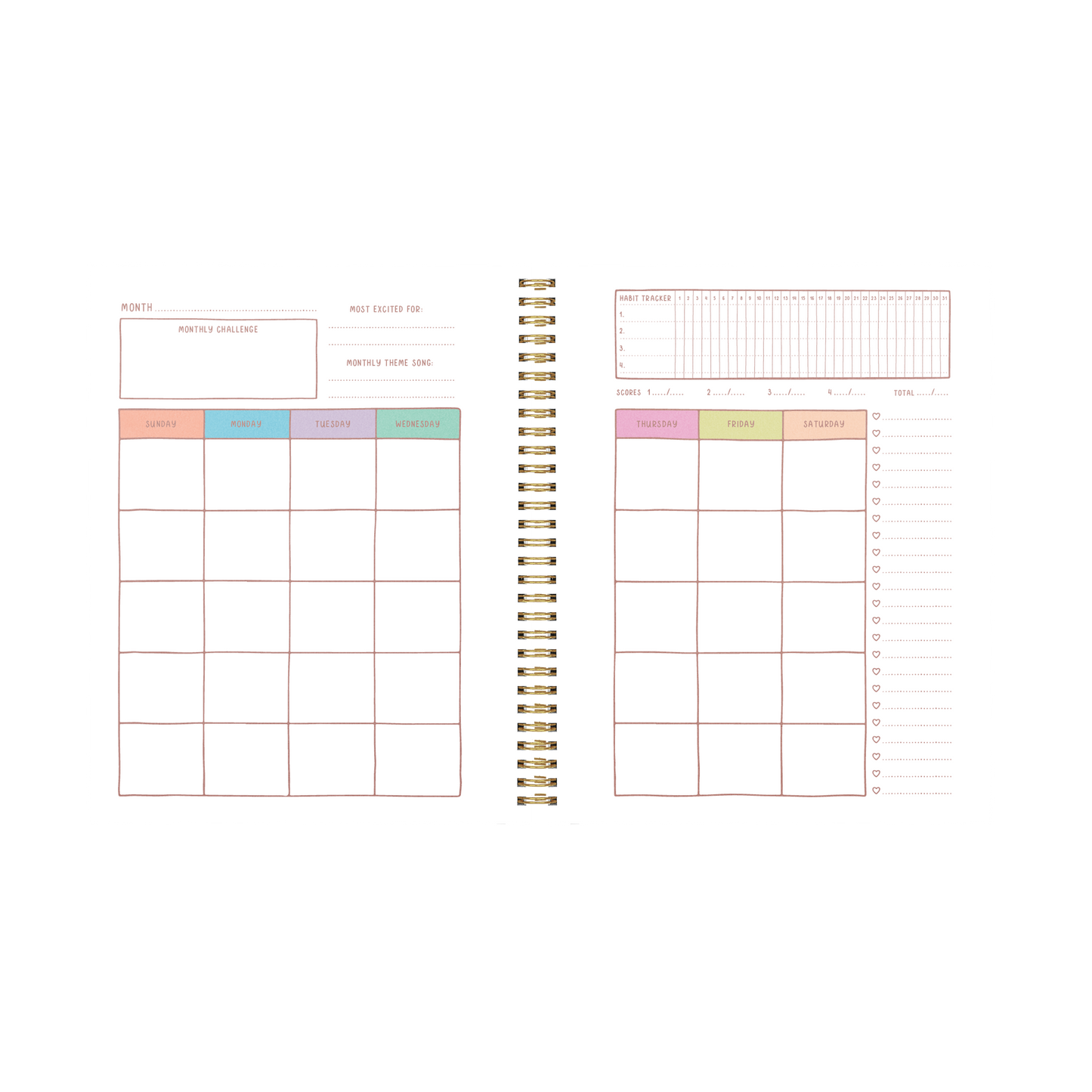 Radiance Floral Perpetual Planner (large)