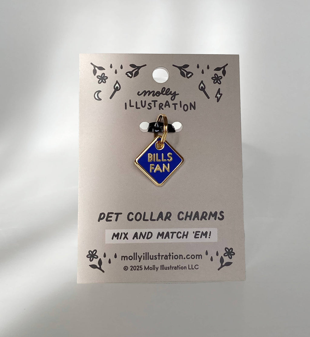 Buffalo Football Fan Pet Collar Charm