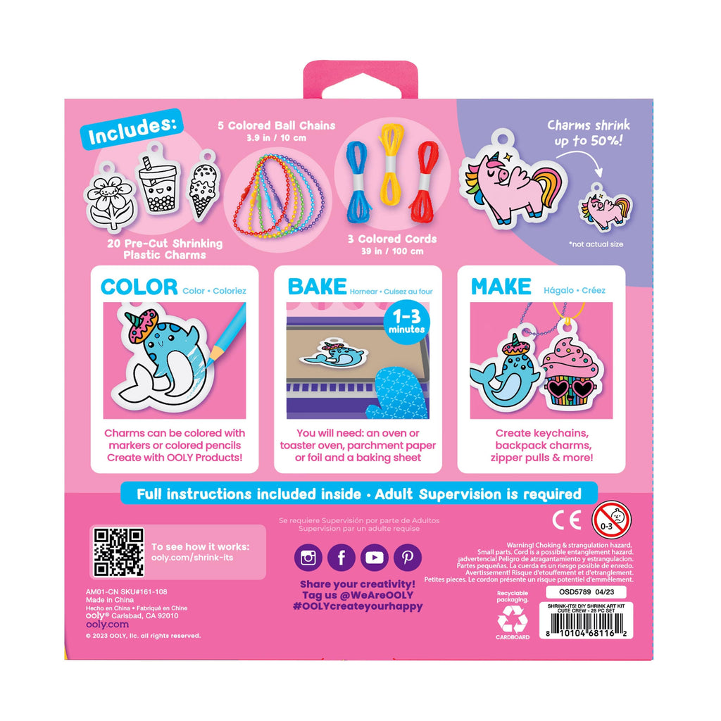 Shrink-Its! DIY Shrink Art Kit - Cute Crew (28 PC Set)