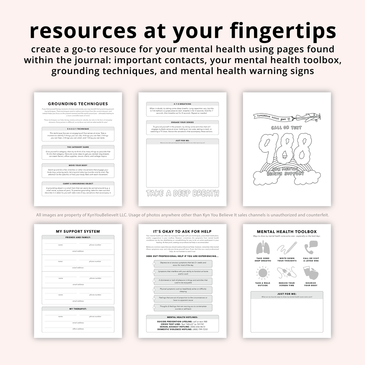 Water Yourself Mental Health Journal | Undated