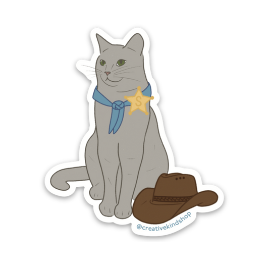 Sheriff Cat Vinyl Sticker
