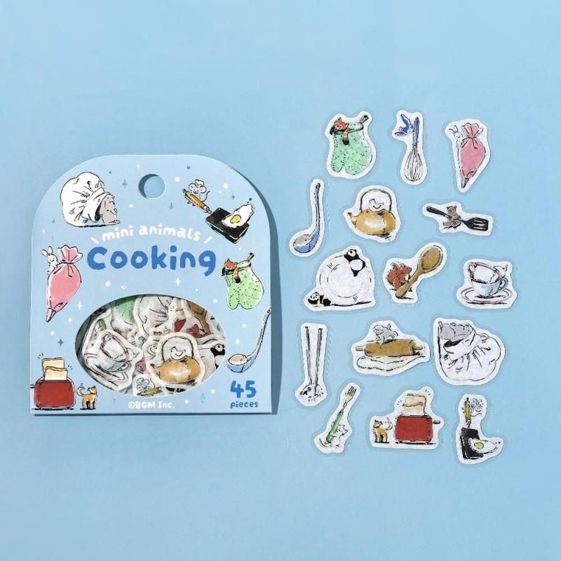 Cooking - Mini Mini Animals Flake Stickers