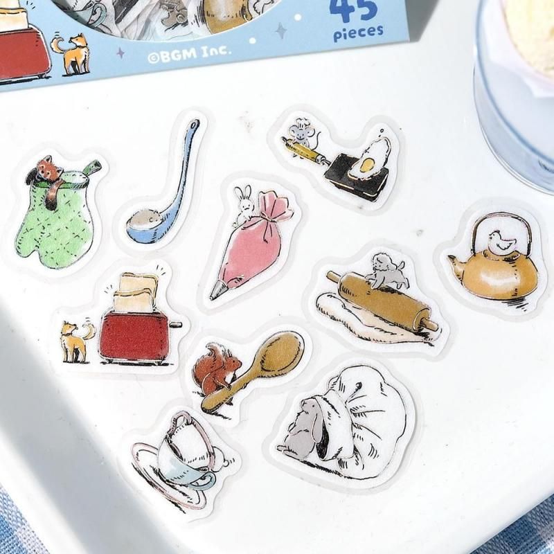 Cooking - Mini Mini Animals Flake Stickers