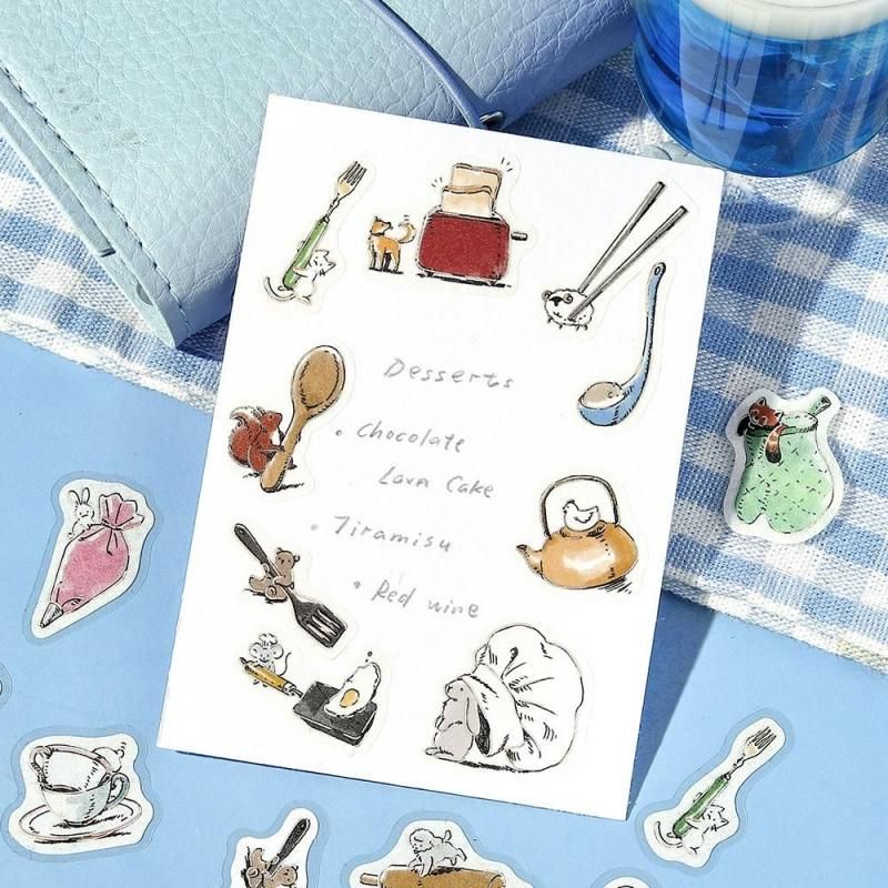 Cooking - Mini Mini Animals Flake Stickers