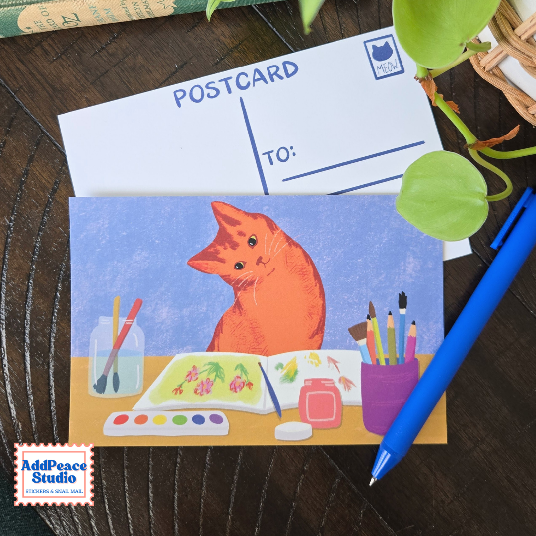 Cats and Crafts Postcards - Set of 12