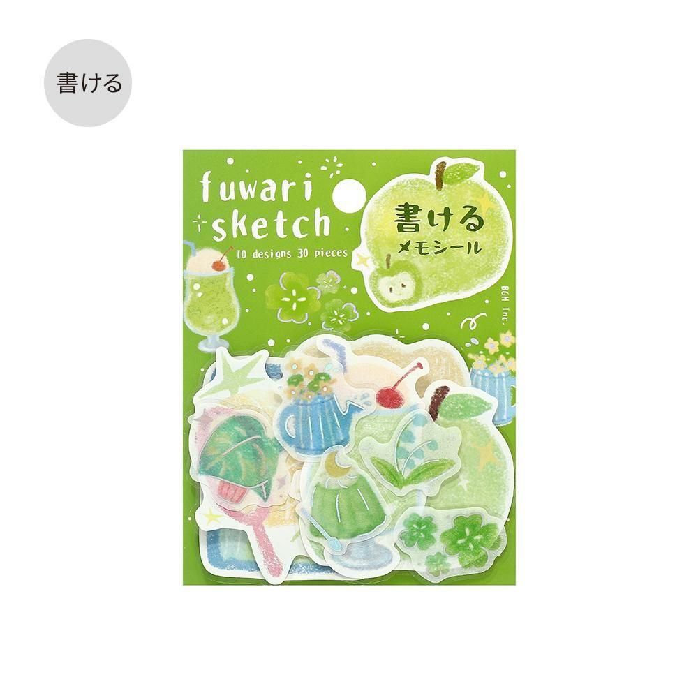 Fuwari Sketch - Green Flake Planner Memo Stickers