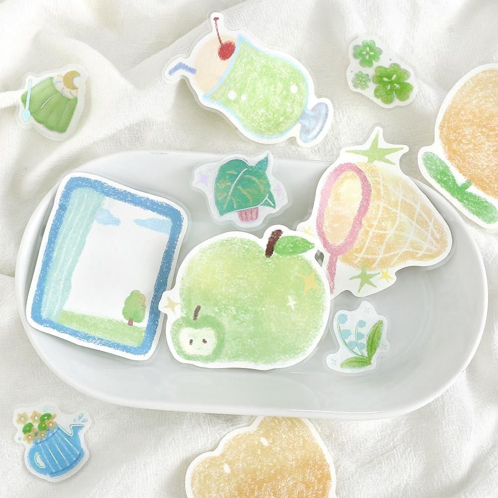 Fuwari Sketch - Green Flake Planner Memo Stickers