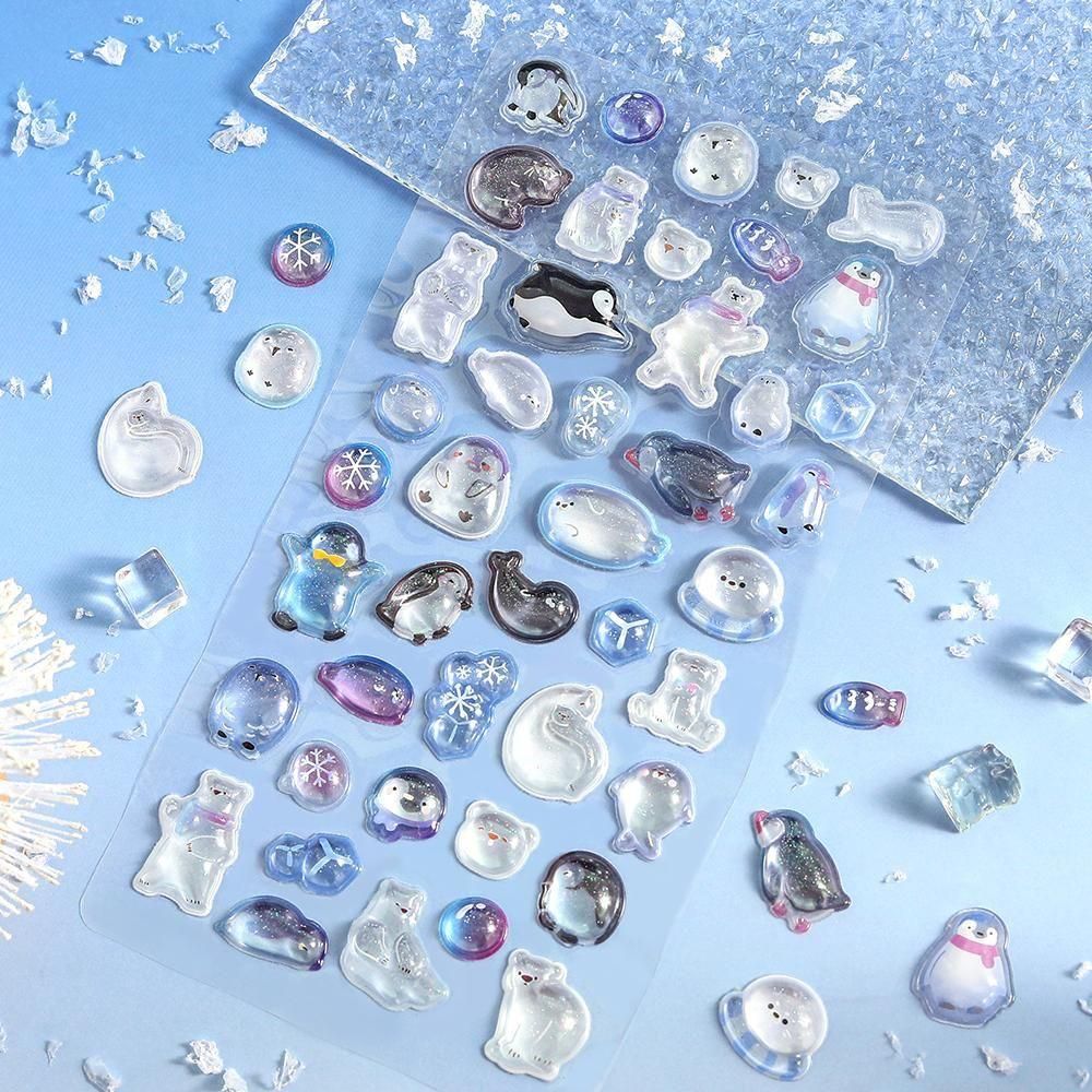 Ice and snow animals - 3D Sticker Sheet - Kyururun