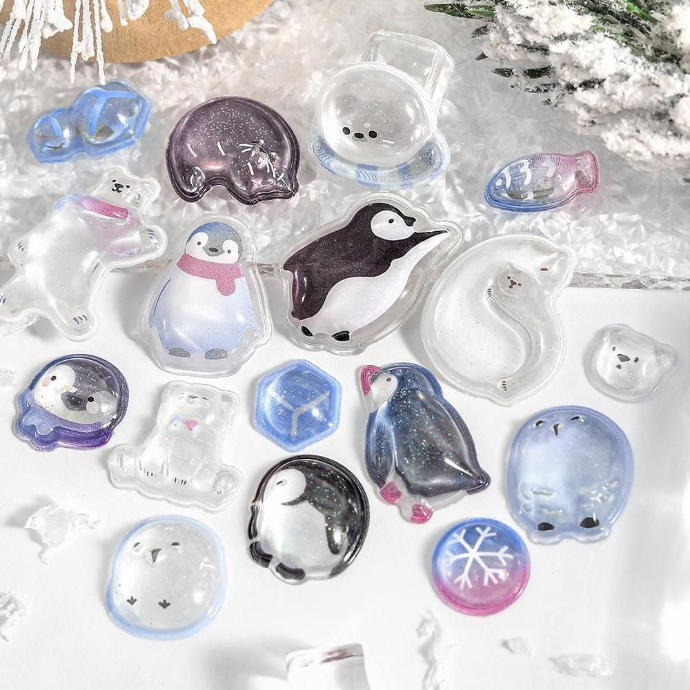 Ice and snow animals - 3D Sticker Sheet - Kyururun