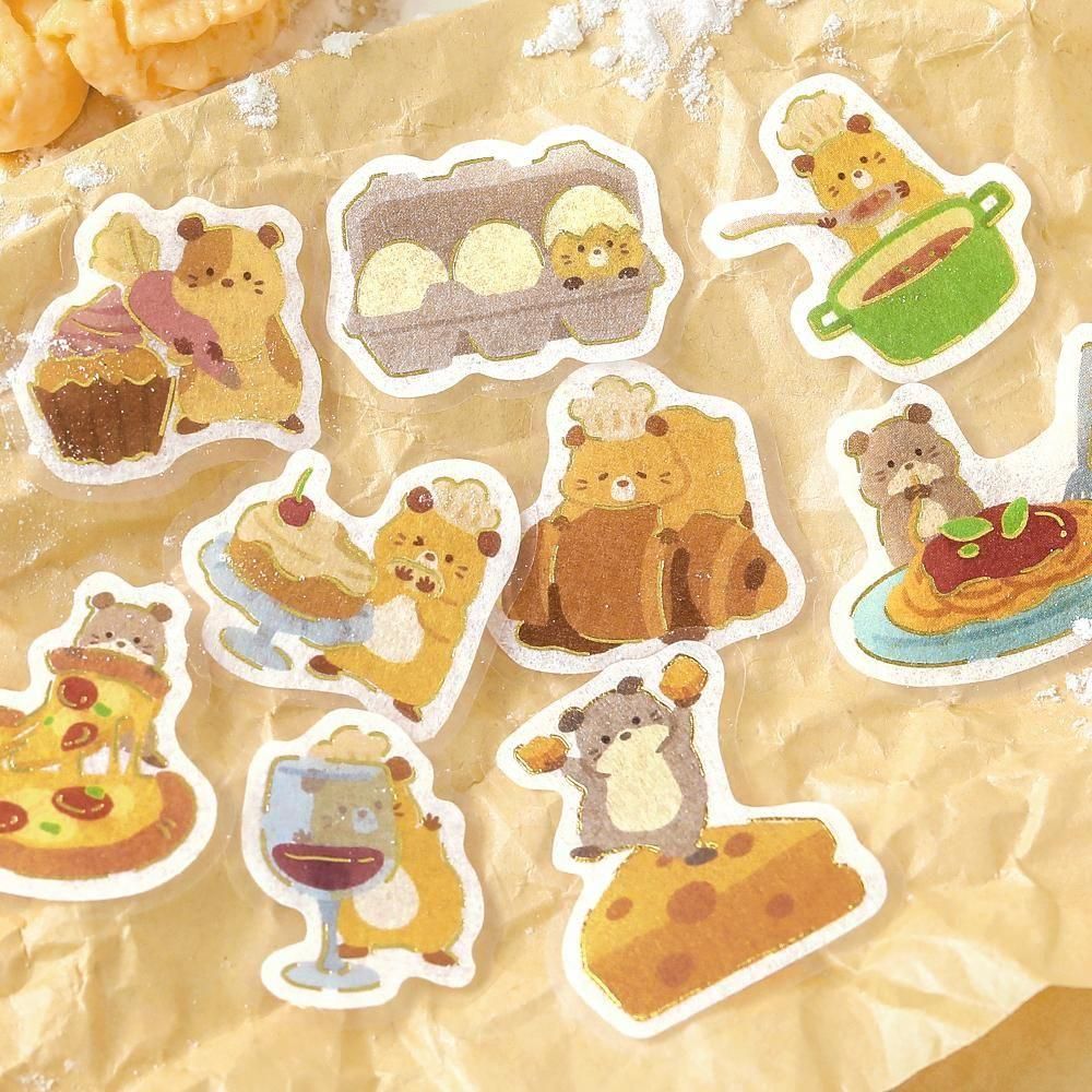 Hamster Bistro - Pretend Play Animals Flake Stickers