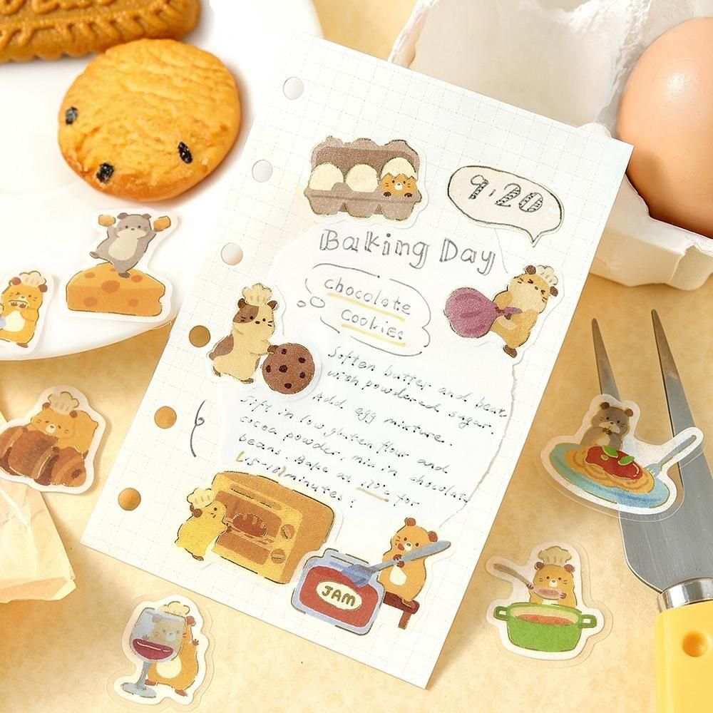 Hamster Bistro - Pretend Play Animals Flake Stickers