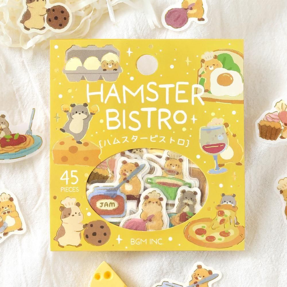 Hamster Bistro - Pretend Play Animals Flake Stickers