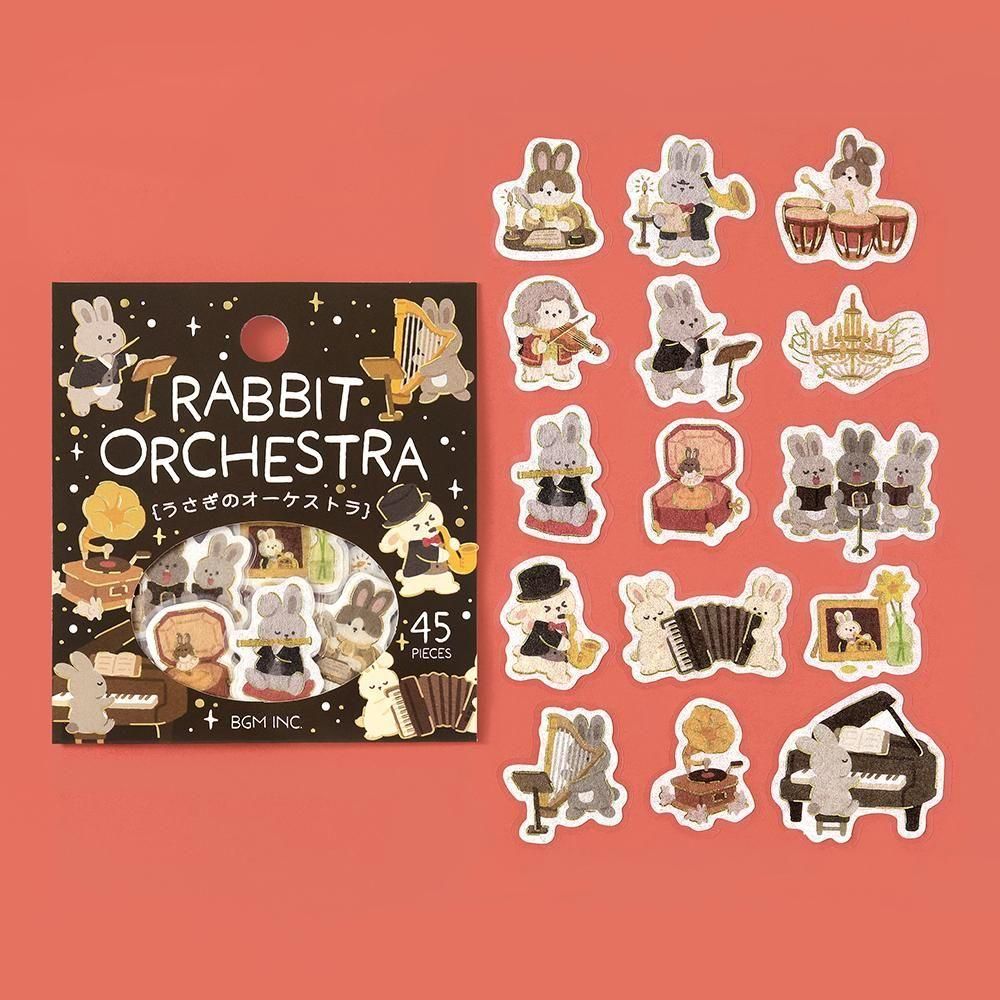 Rabbit Orchestra - Pretend Play Animals Flake Stickers