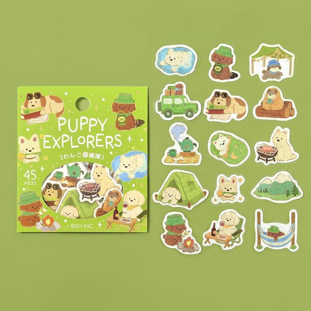 Puppy Explorers - Pretend Play Animals Flake Stickers