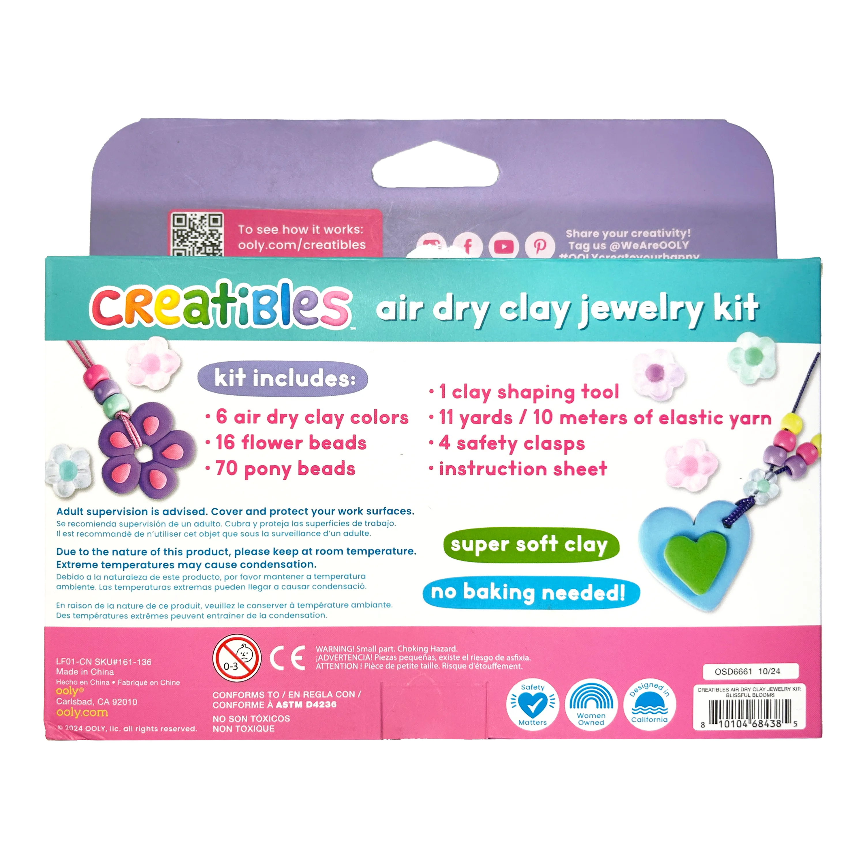 Creatibles Air Dry Clay Jewelry Kit - Blissful Bloom