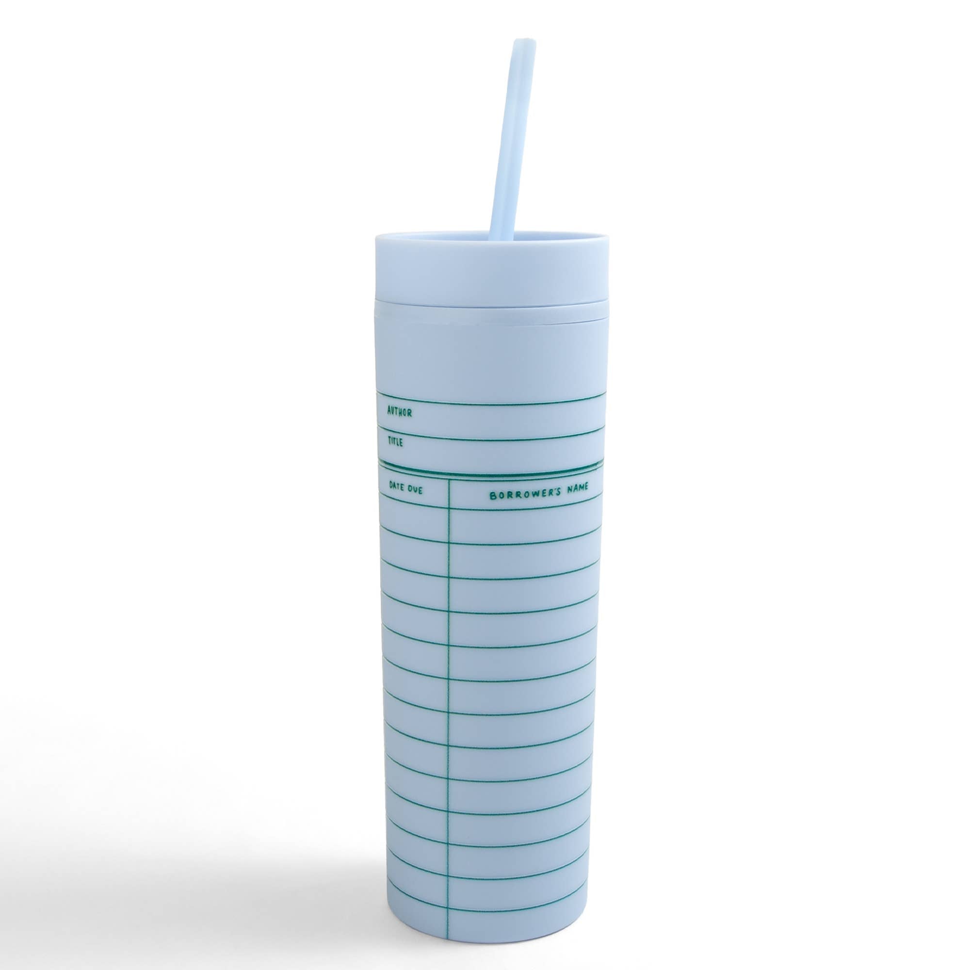 Library Card Tumbler- Periwinkle