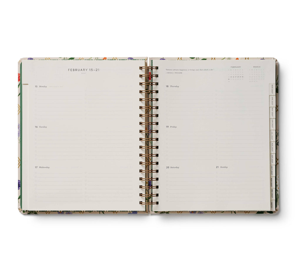 2027 Garden Study 17-Month Academic Hardcover Spiral Planner