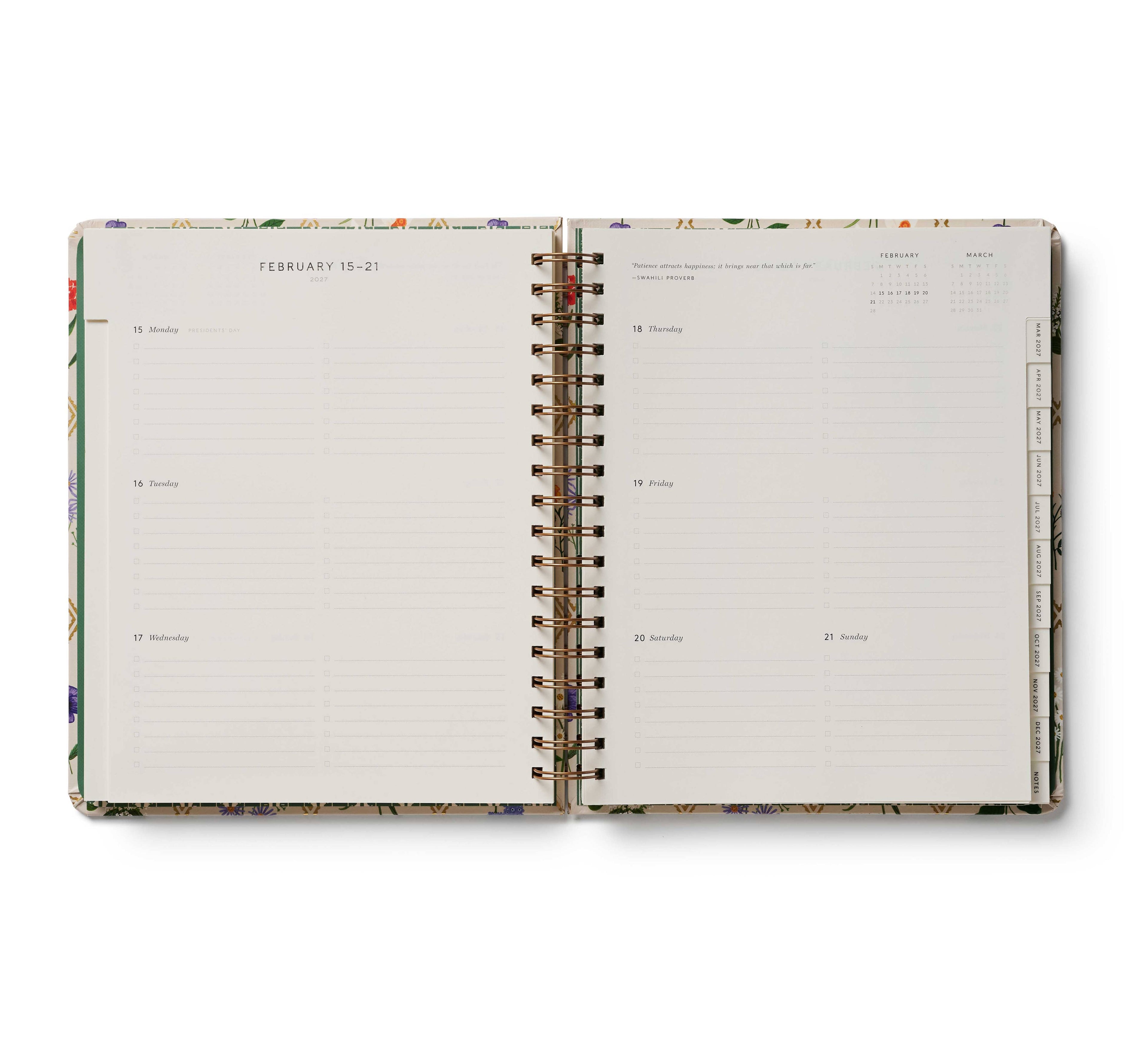 2027 Garden Study 17-Month Academic Hardcover Spiral Planner
