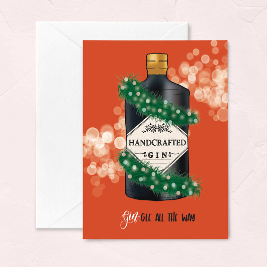 Funny Christmas Card - GIN-gle All The Way 