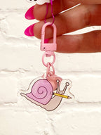 Snail & Pencil Mini Bag Charm