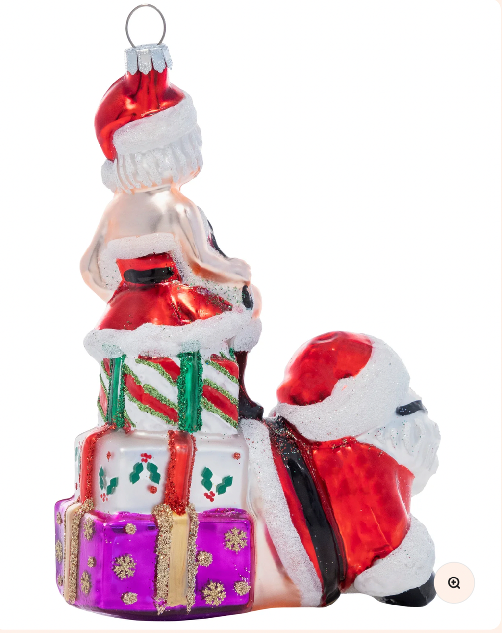 Naughty Santa and Mrs. Claus Christmas Ornament