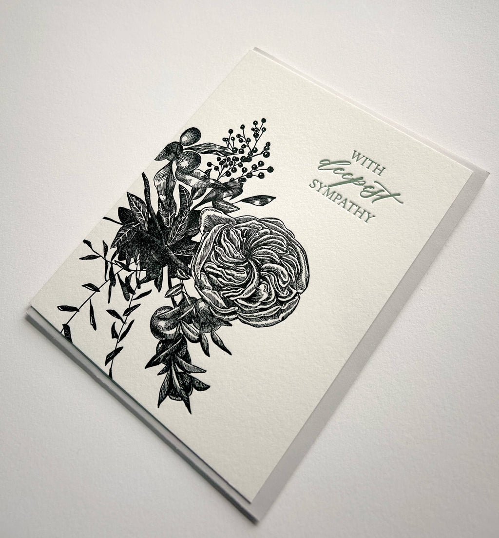 With Deepest Sympathy Letterpress Greeting Card
