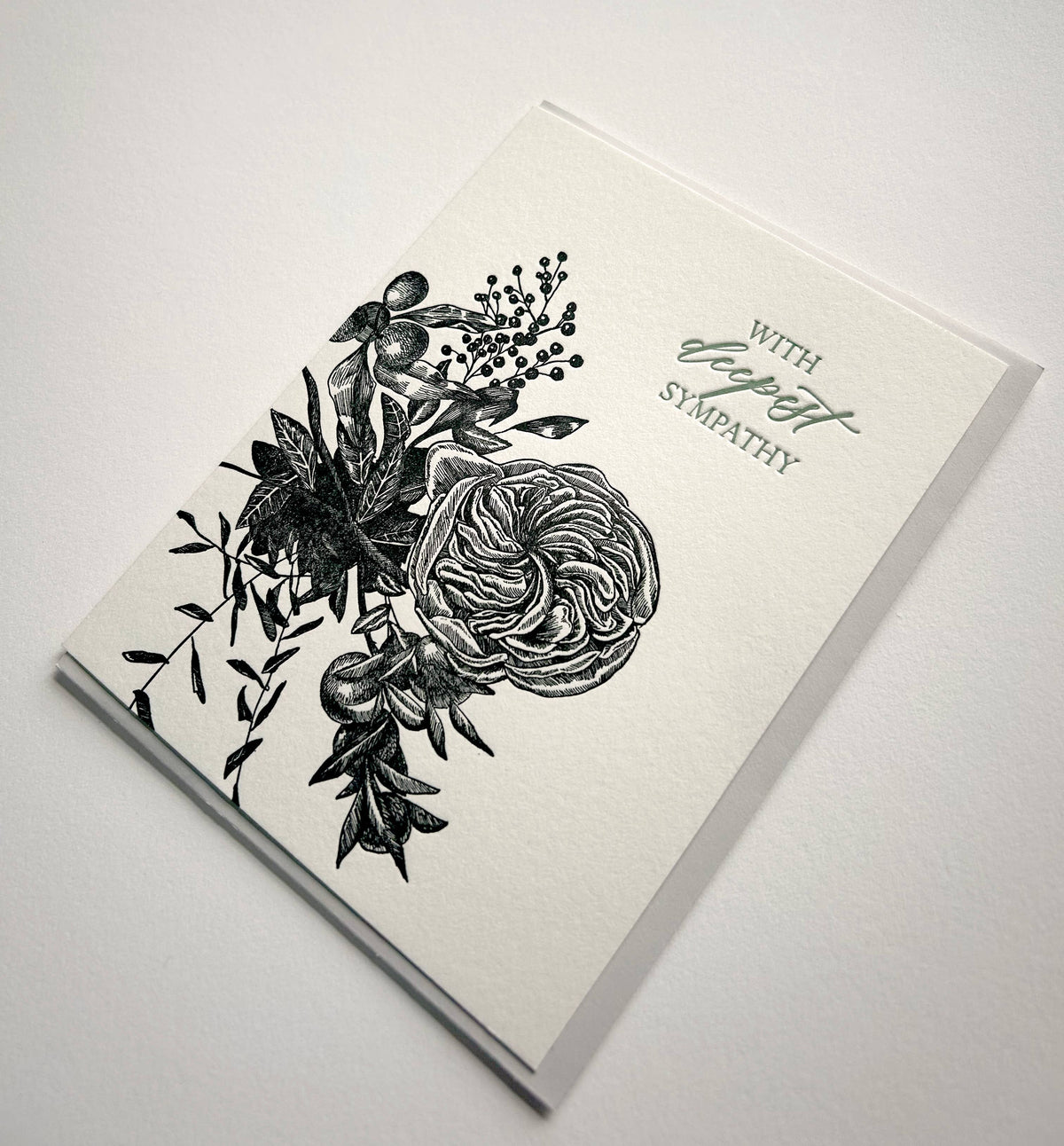 With Deepest Sympathy Letterpress Greeting Card