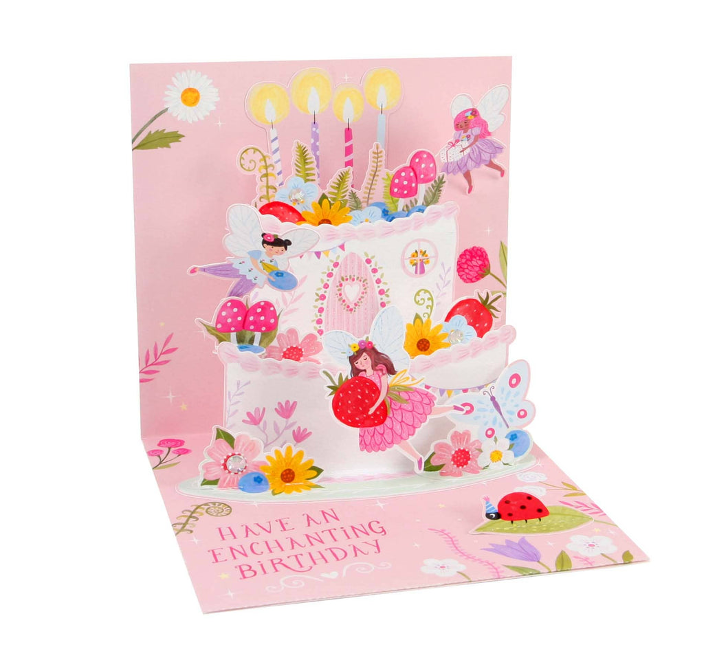 Pink Fairy Cake Girl’s Birthday Pop‑Up Card