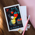 Summer Berry Basket Postcard