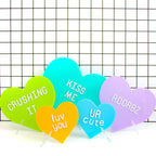 Cool-tone set of acrylic hearts