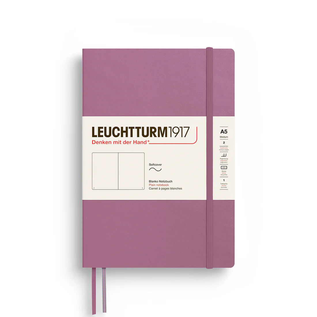 Leuchtturm1917 Medium Notebook- Softcover Dusty Rose - Dotted