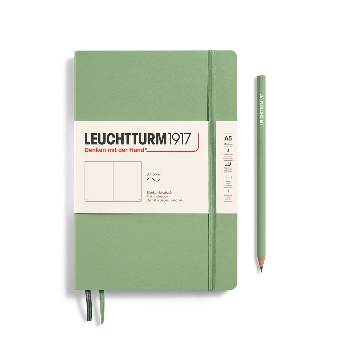 Leuchtturm1917 Medium Notebook- Softcover Sage - Dotted