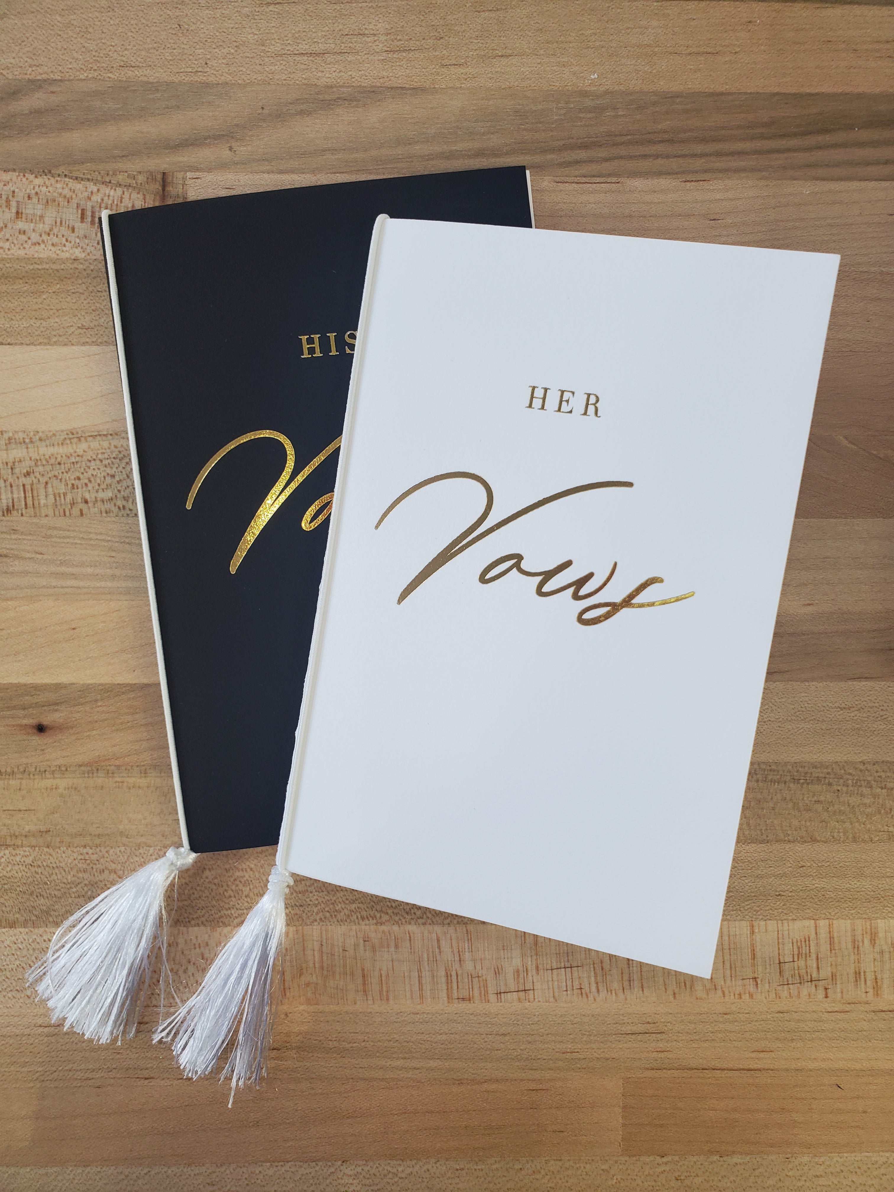 Gold Foil Printed Vow Book set (His/Her)