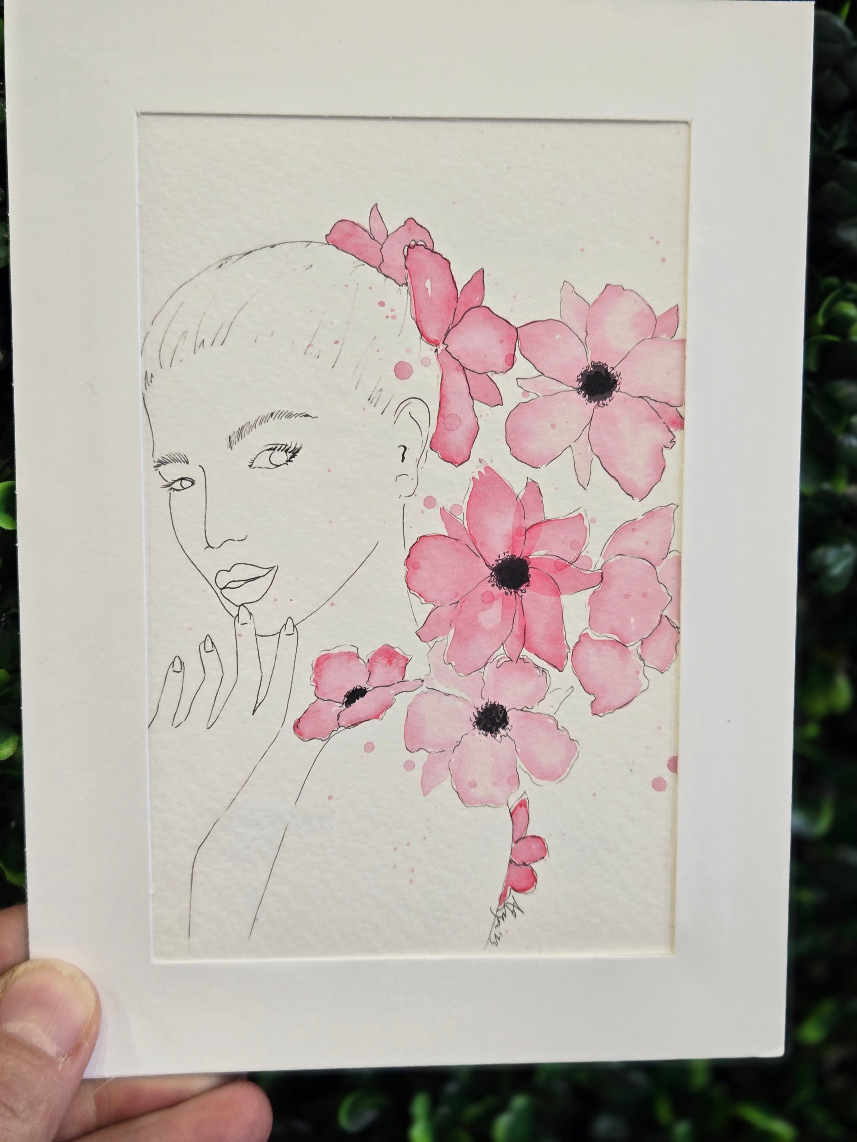 Dahlia Art Print Card