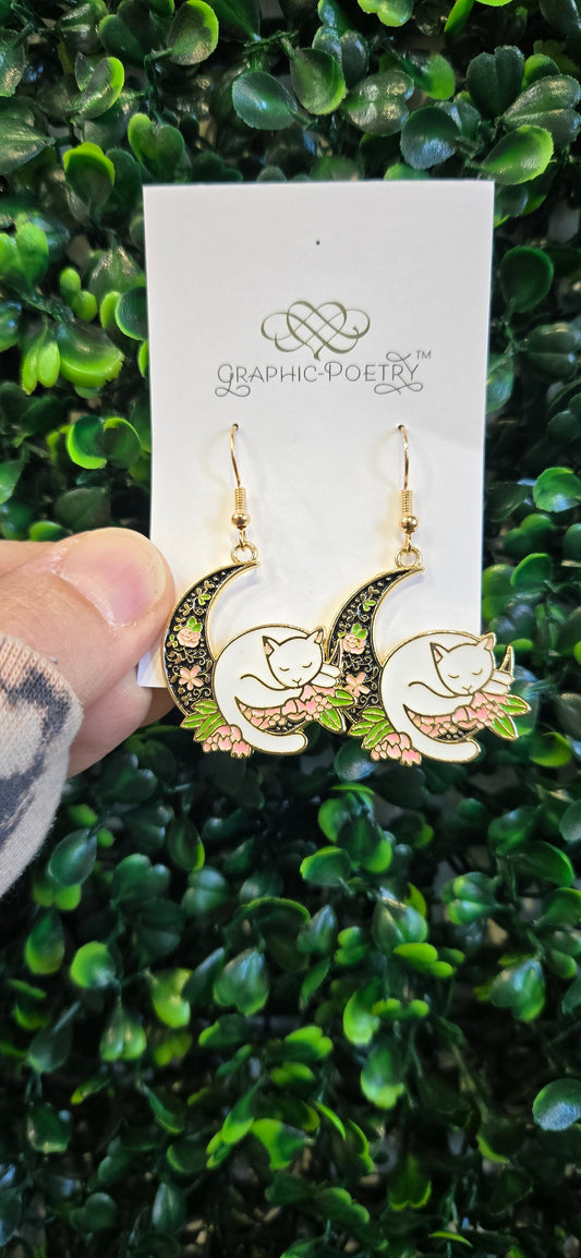 Sleepy Kitty Earrings