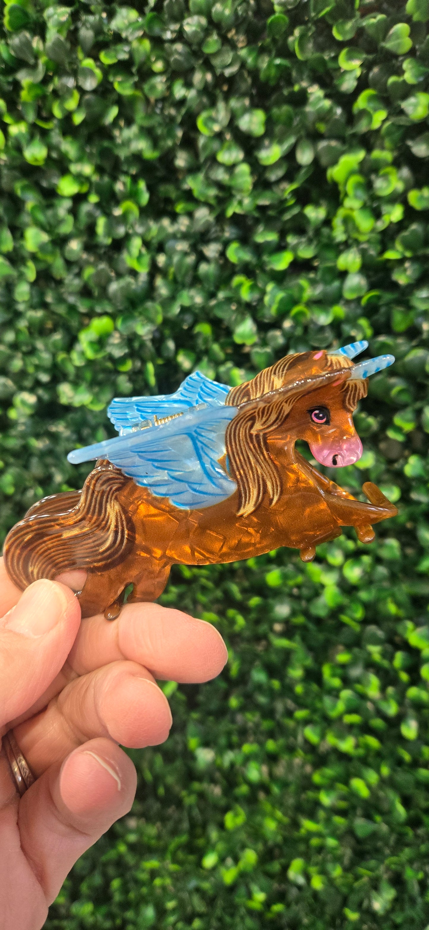 Brown Unicorn Hair Clip