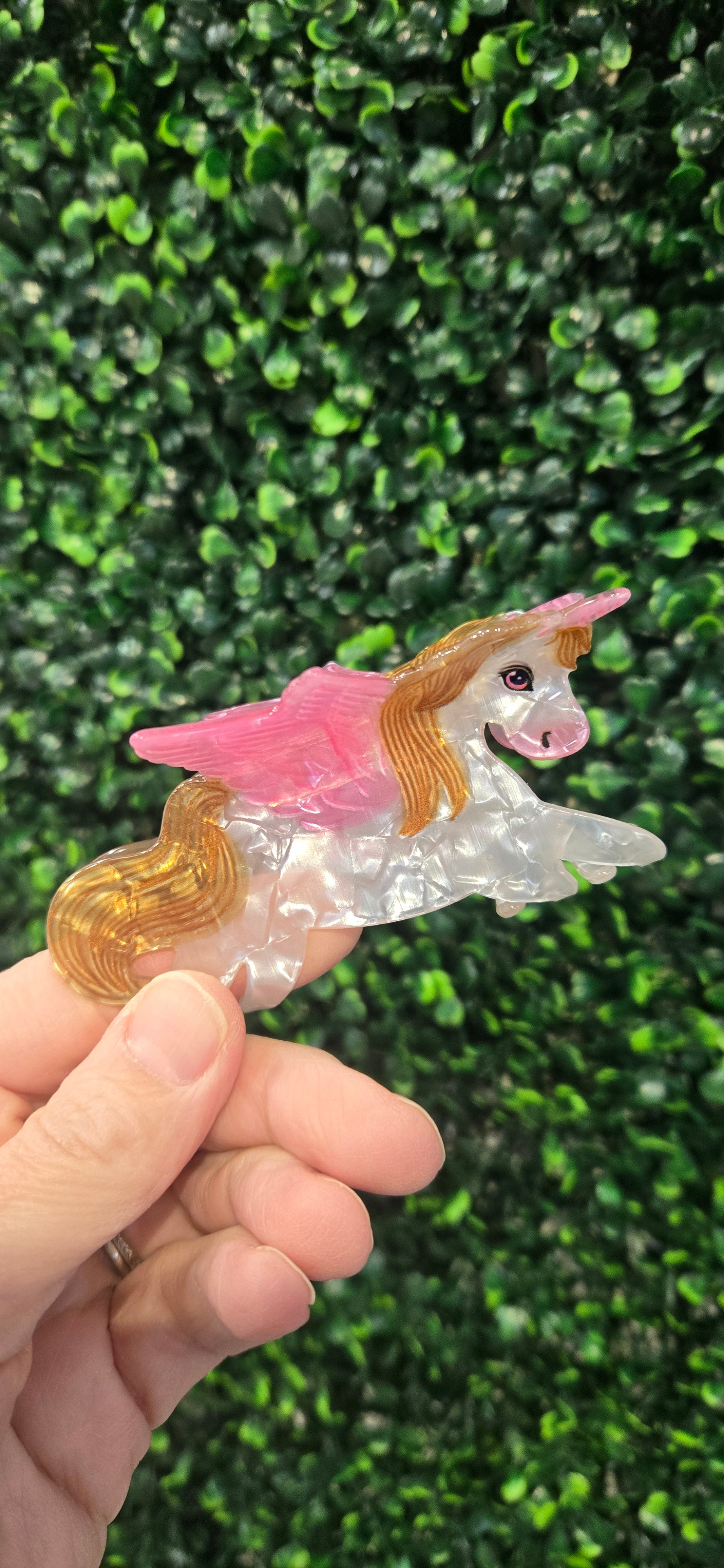 White Unicorn Hair Clip