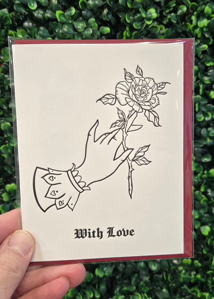 With Love Rose Letterpress Card