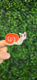 Orange Snail Claw Clip